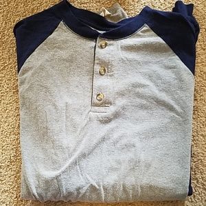 👕 HANES 👕 GRAY & BLUE CASUAL SHIRT